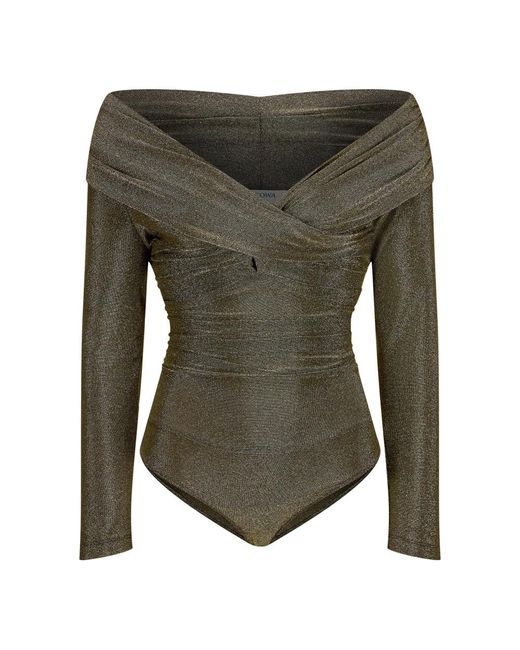 Nicowa Lamé-Jersey Elegant Body Awilono in het Green