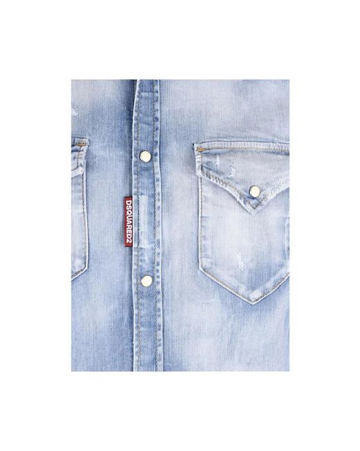 DSquared² Blue Denim Shirts for men