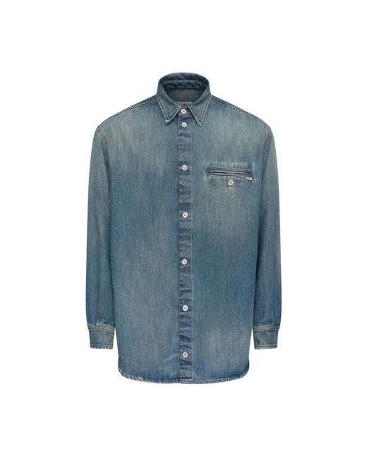 MM6 by Maison Margiela Blue Denim Shirts for men