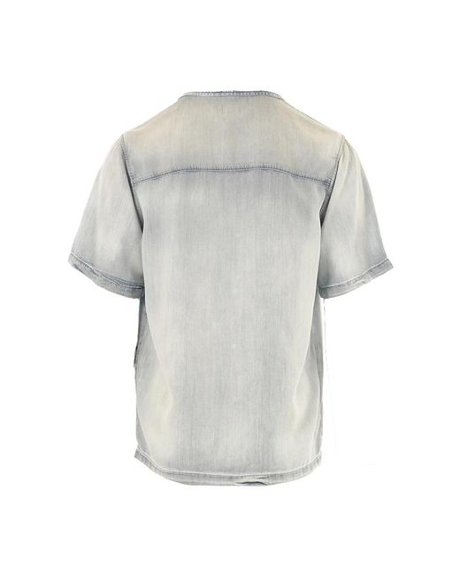 DIESEL Blue Denim Shirts for men