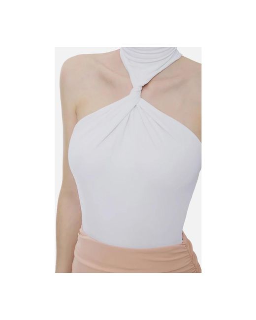 Elisabetta Franchi White Sleeveless Tops