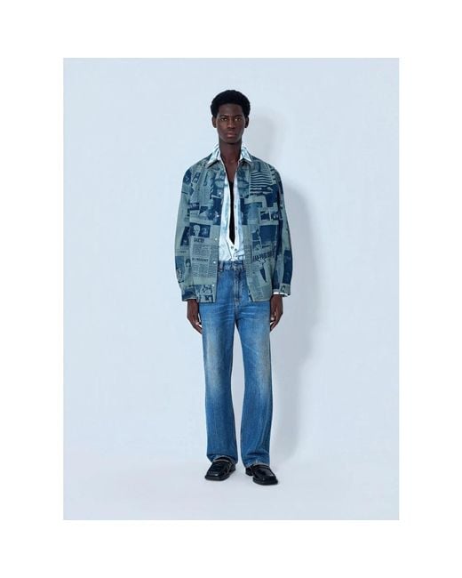 Jean Paul Gaultier Blue Denim Shirts for men