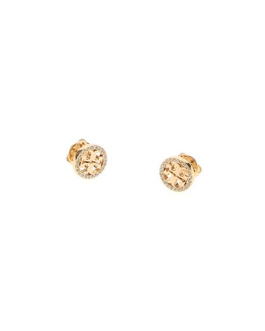 Tory Burch Natural Icon Pavé Stecker-Ohrringe