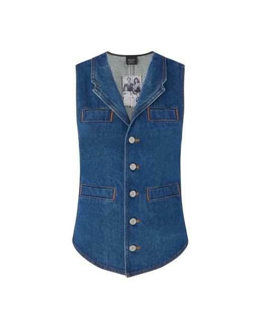 Pinko Jassen ,Blauw ,Katoen Galiceno Gilet in het Blue