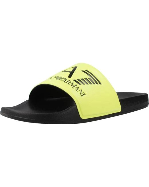 Sliders EA7 pour homme en coloris Yellow