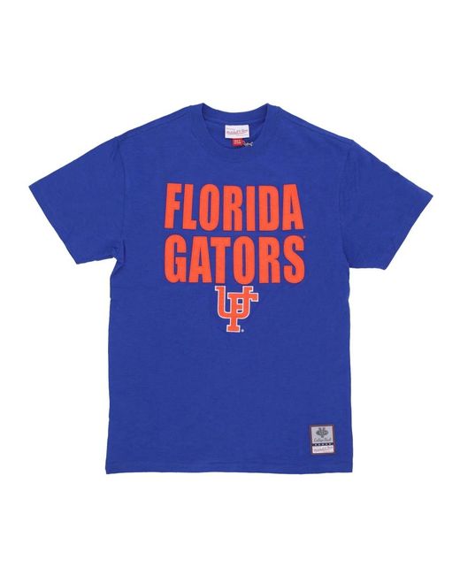 Mitchell & Ness Tops ,Blauw ,Katoen Florida Gators Basketball Team Tee in het Blue voor heren