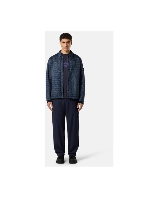 Stone Island Blue Straight Trousers for men
