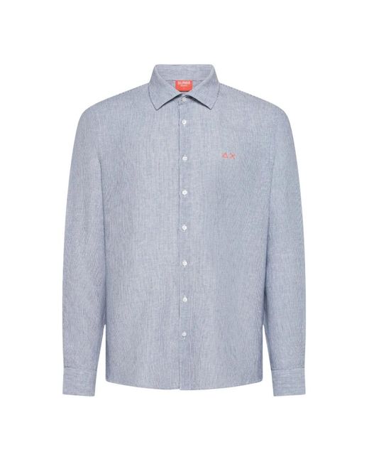 Sun 68 Blue Casual Shirts for men