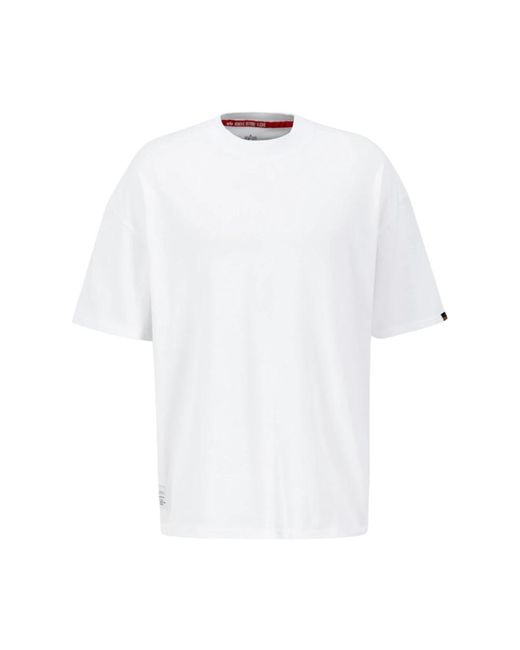 T-shirt stampata oversize di Alpha Industries in White da Uomo