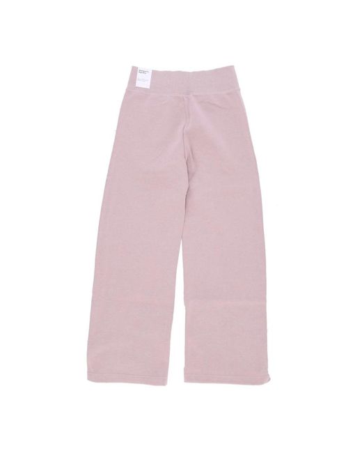 Nike Fitness ,Roze ,Katoen Fleece Wijde Pijpen Trainingsbroek in het Pink