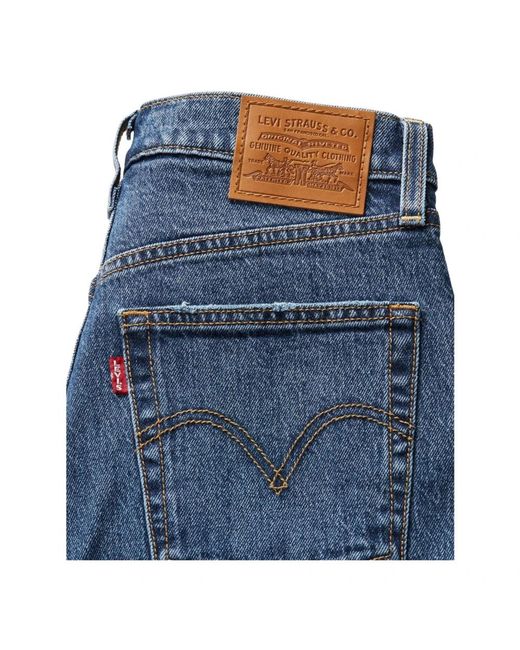 Levi's Jeans ,Blauw ,Katoen Ribcage Straight Ankle Jeans in het Blue