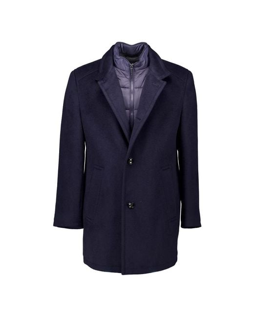 Bugatti Blue Single-Breasted Coats for men
