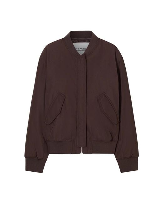 Bomber Jackets Closed en coloris Brown