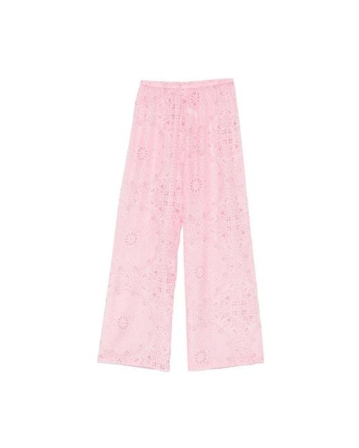 Mc2 Saint Barth Pink Wide Trousers
