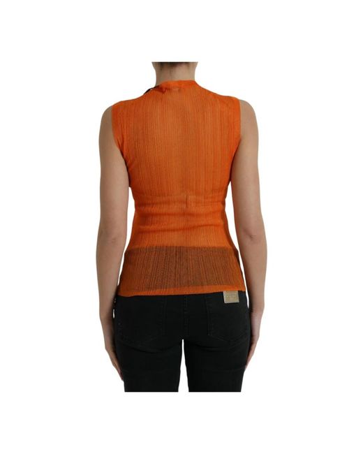Dolce & Gabbana Brown Sleeveless Tops