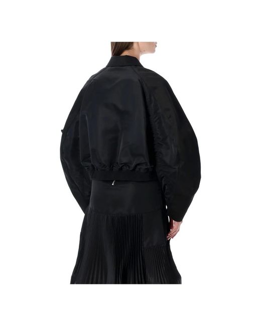 Sacai Jassen ,Zwart ,Nylon Chino Nylon Bomber Jacket in het Black