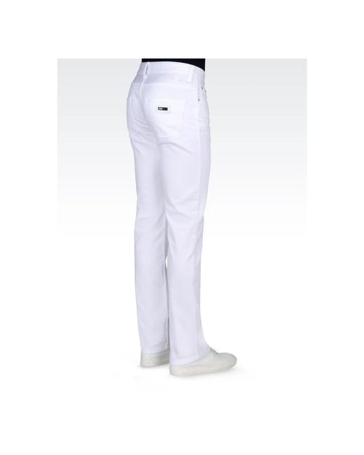 Jeans > straight jeans Armani pour homme en coloris White