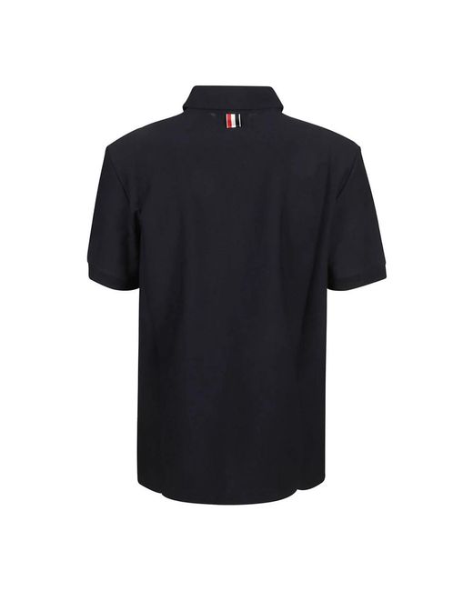 Thom Browne Tops ,Blauw ,Gestreept Poloshirt in het Black voor heren