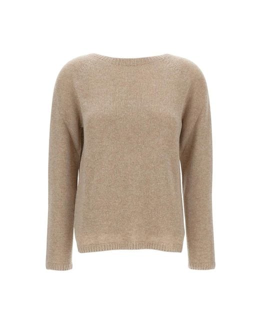 Max Mara Natural Round-Neck Knitwear