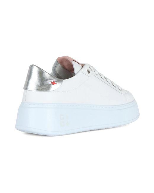 GIO+ White Leder sneakers mit schmetterlingsdetail +