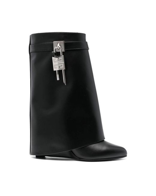 Botas de cuero negro con detalle de candado Givenchy de color Black
