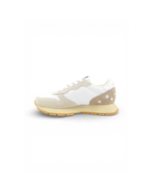Sun 68 White Sneakers