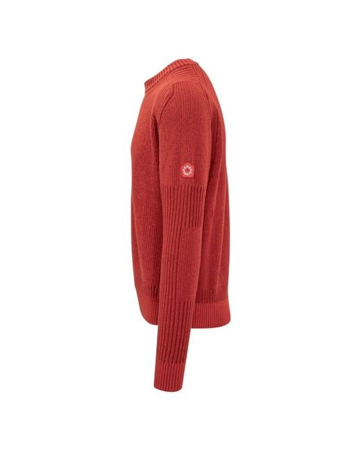 KENZO Roter Rippstrick-Pullover Mit Rundhalsausschnitt in Red für Herren