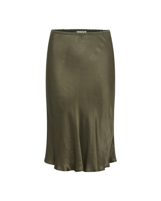 Part Two Rokken ,Groen ,Katoen High-Waisted Midi Rok in het Green