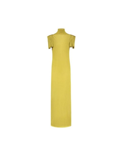 Alaïa Yellow Knitted Dresses