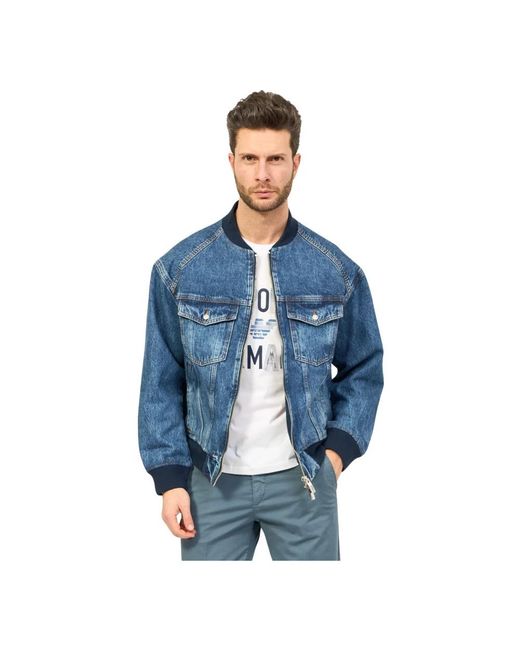 Armani Exchange Blue Denim Jackets for men