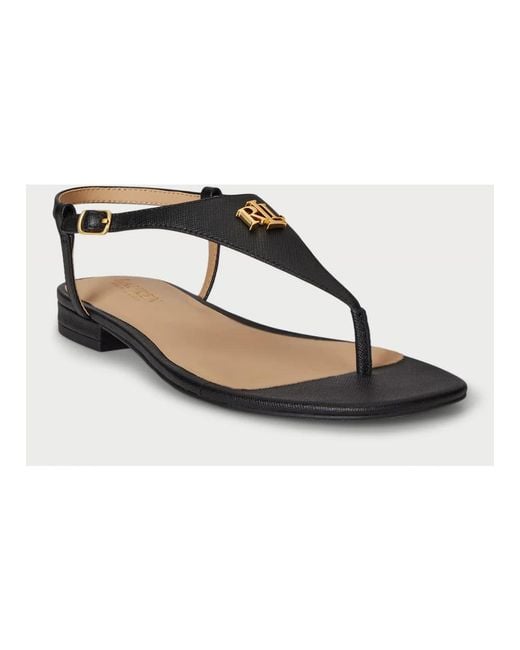 Ralph Lauren Black Flat Sandals