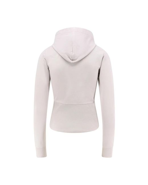 Balenciaga Hoodies & Sweatvesten ,Wit ,Katoen Logo Geborduurde Rits Hoodies in het White