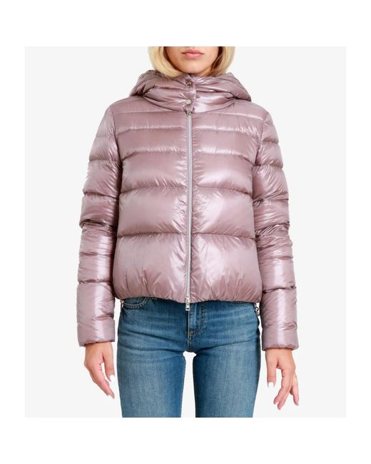 Herno Jassen ,Paars ,Nylon Resort Bomber Jacket in het Pink