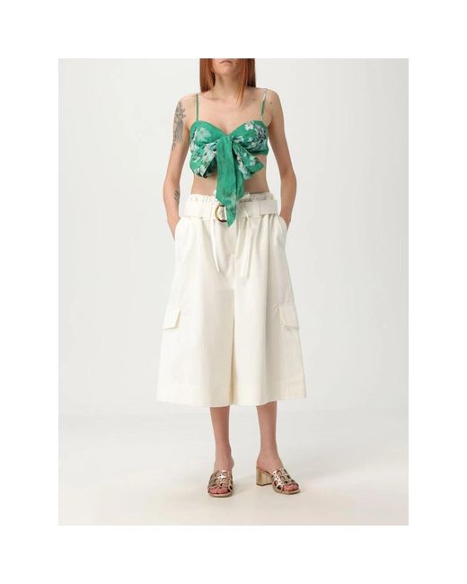 Zimmermann Korte Broeken ,Wit ,Stijlvolle Geweven Culottes Met Meerdere Zakken in het Natural