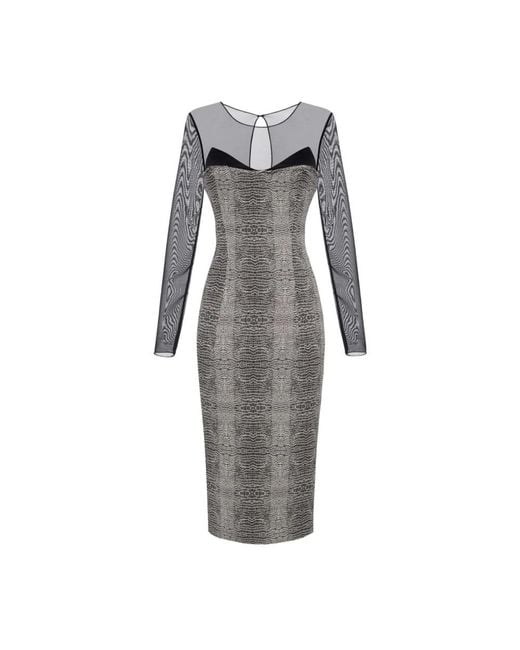 Elisabetta Franchi Gray Midi Dresses