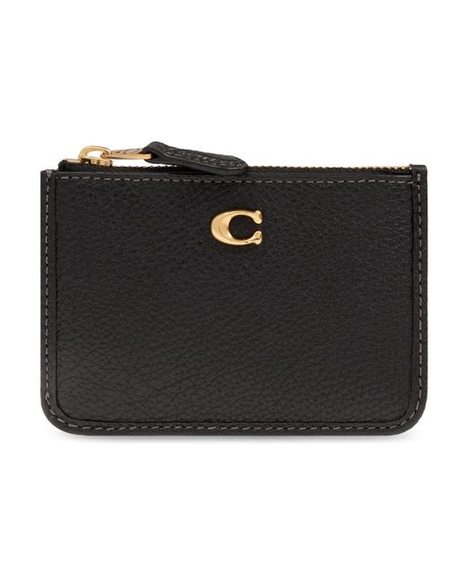 COACH Accessoires ,Zwart ,Leer Kaarthouder Met Logo in het Black