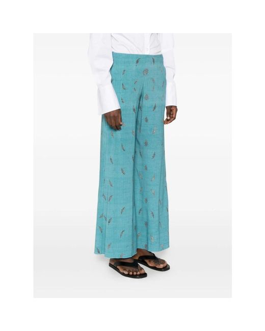 Pierre Louis Mascia Blue Wide Trousers