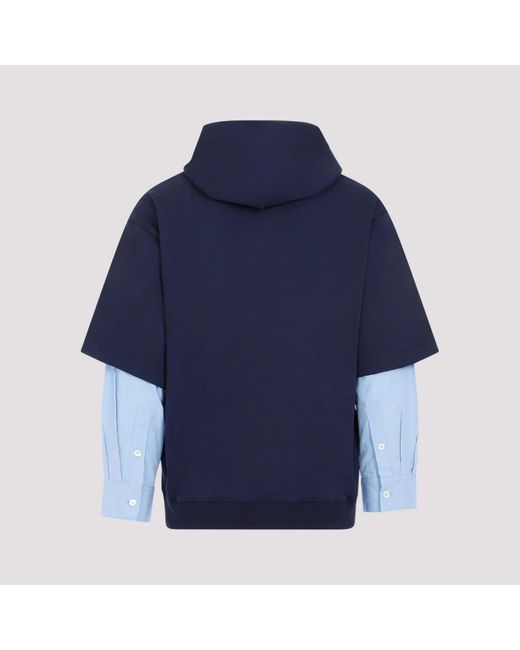 Marni Blaue baumwoll-sweatshirt mit kapuze in Blue für Herren