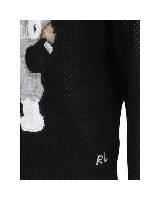 Round-Neck Knitwear Polo Ralph Lauren en coloris Black