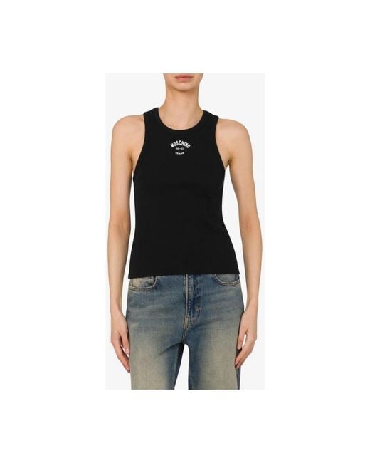 Moschino Black Sleeveless Tops