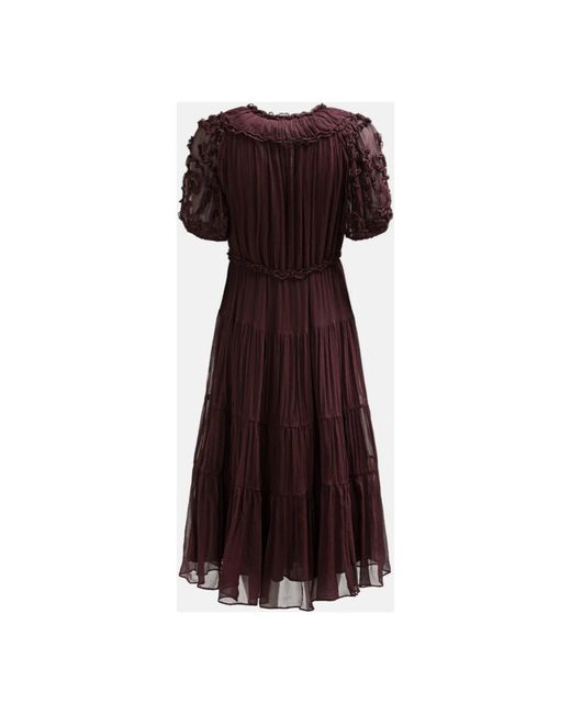 Ulla Johnson Kleedjes ,Bruin ,Nan Midi Jurk in het Brown