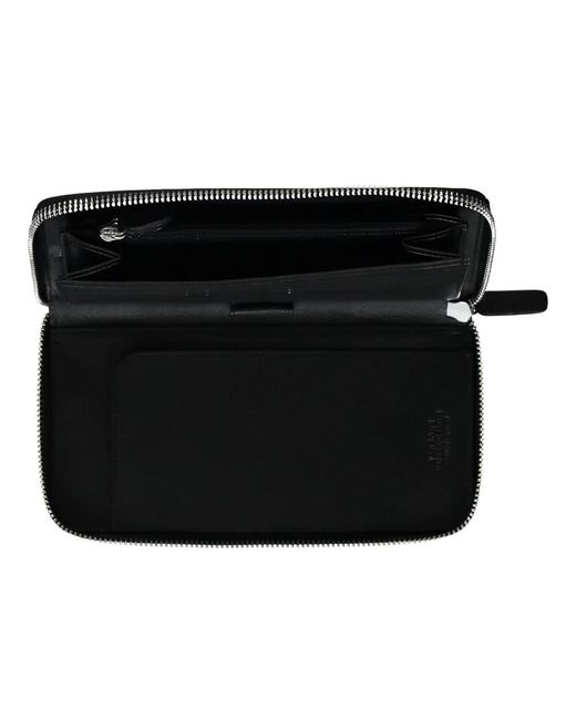 Versace Accessoires ,Zwart ,Leer Leren Ritsportemonnee in het Black