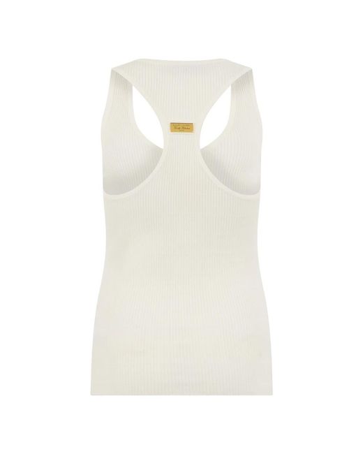 Elisabetta Franchi White Sleeveless Tops