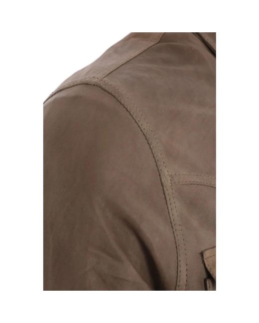 Giorgio Brato Brown Leather Jackets for men