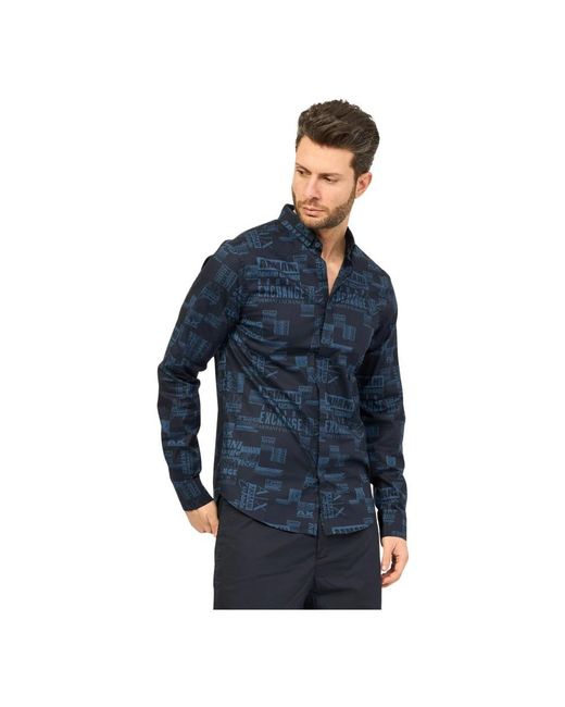Armani Exchange Blue Casual Shirts for men
