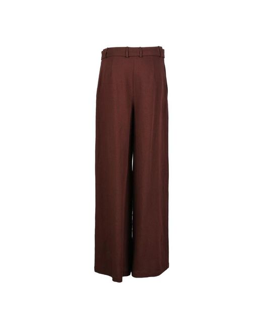 Pantaloni in viscosa e lino di Alysi in Brown
