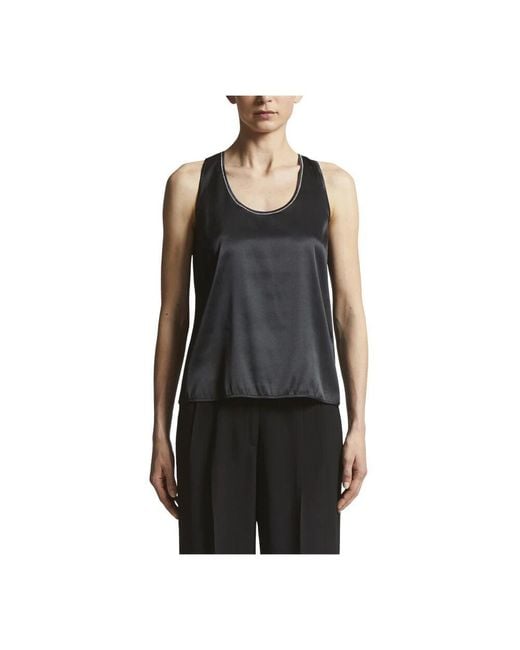 Sleeveless Tops Peserico en coloris Black