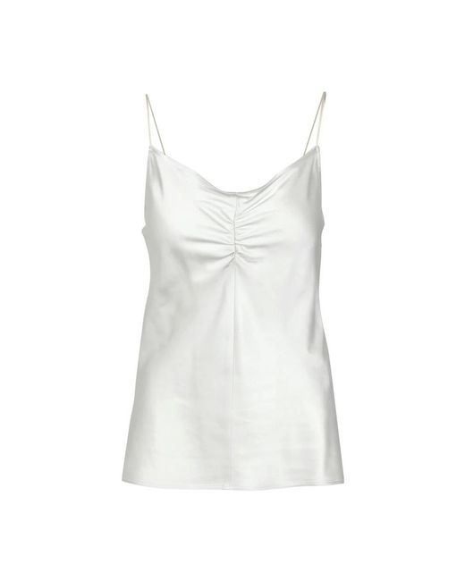 Grifoni Tops ,Grijs ,Satijn Sleeveless Tops in het White