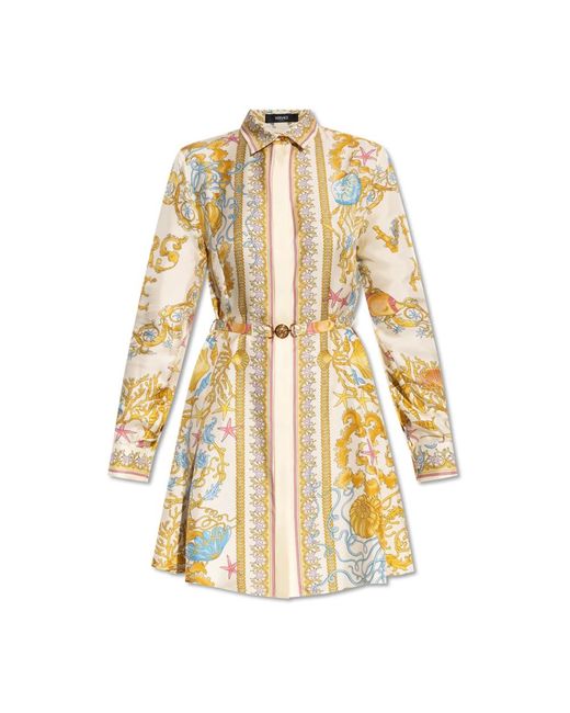 Shirt Dresses Versace en coloris Metallic