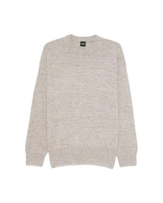 Boss White Round-Neck Knitwear for men